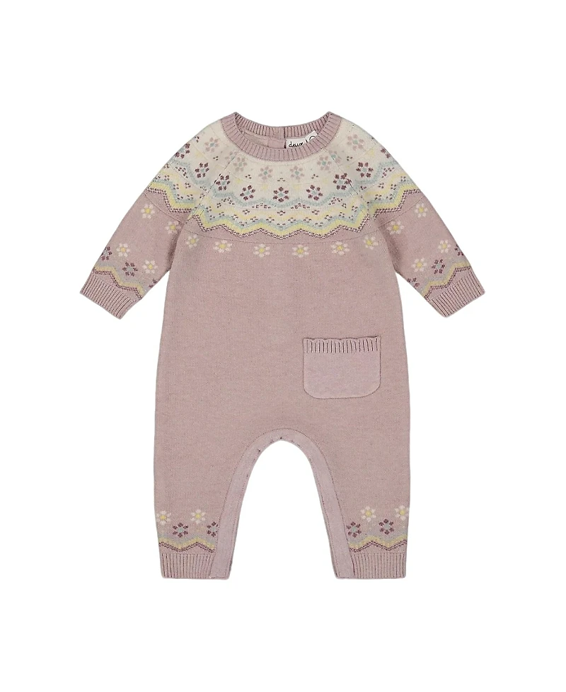 Deux par Girls' Jacquard Knitted Romper - Baby