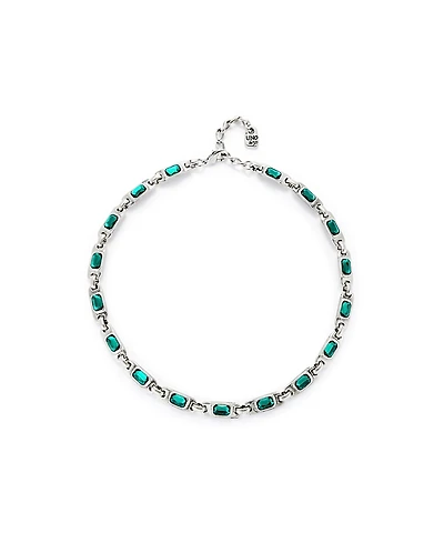 UNOde50 Sterling Silver-Plated Necklace with Green Crystals