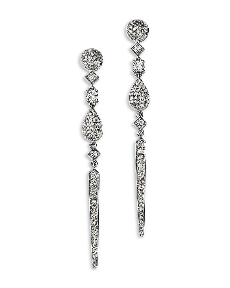 Bloomingdale's Fine Collection Diamond Pave Linear Drop Earrings