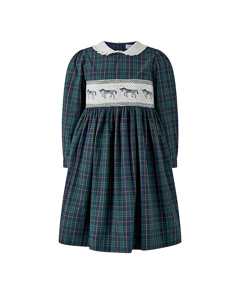 Rachel Riley Girls' Pony Smocked Dress - Little Kid, Big Kid