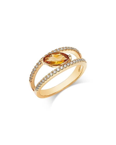 Bloomingdale's Fine Collection Citrine & Diamond Ring