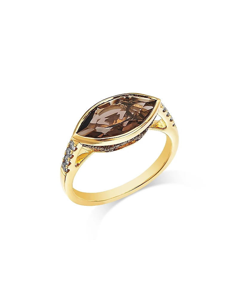Bloomingdale's Fine Collection Smoky Quartz & Multicolor Diamond Ring