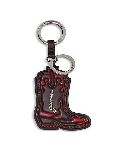 Ganni Leather Western Boot Keyring
