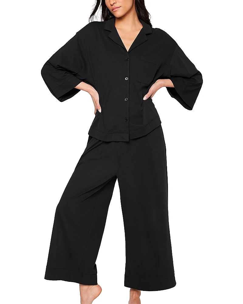 Petite Plume Olivia Wide Leg Long Pajama Set