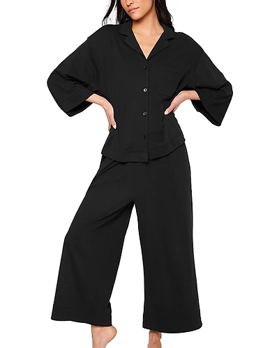 Petite Plume Olivia Wide Leg Long Pajama Set