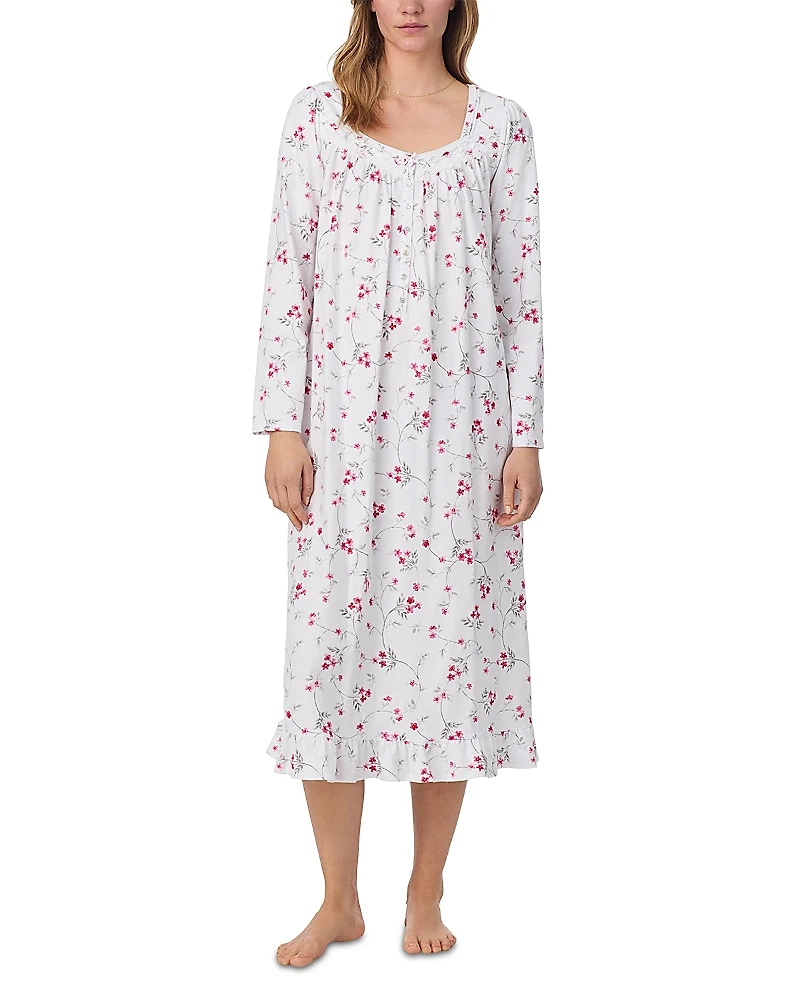 Eileen West Long Sleeve Cotton Jersey Nightgown