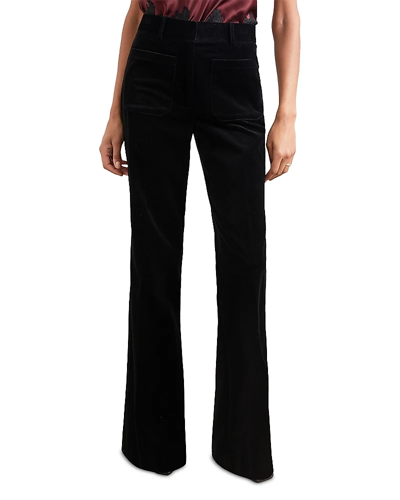 Reiss Myrtle Velvet Flared Pants