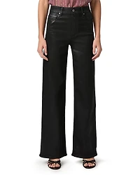Paige Anessa High Rise Coated Wide Leg Jeans