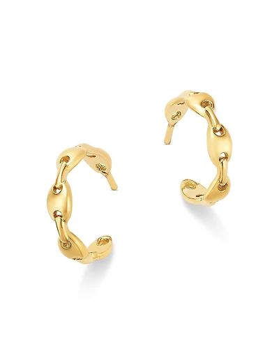 Zoe Chicco 14K Yellow Gold Heavy Metal Mariner Link Small Huggie Hoop Earrings