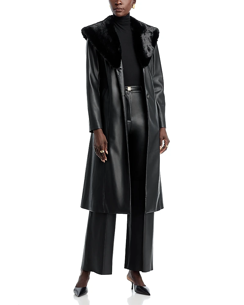 Elie Tahari The Veda Faux Leather Coat