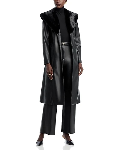 Elie Tahari The Veda Faux Leather Coat
