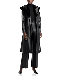 Elie Tahari The Veda Faux Leather Coat