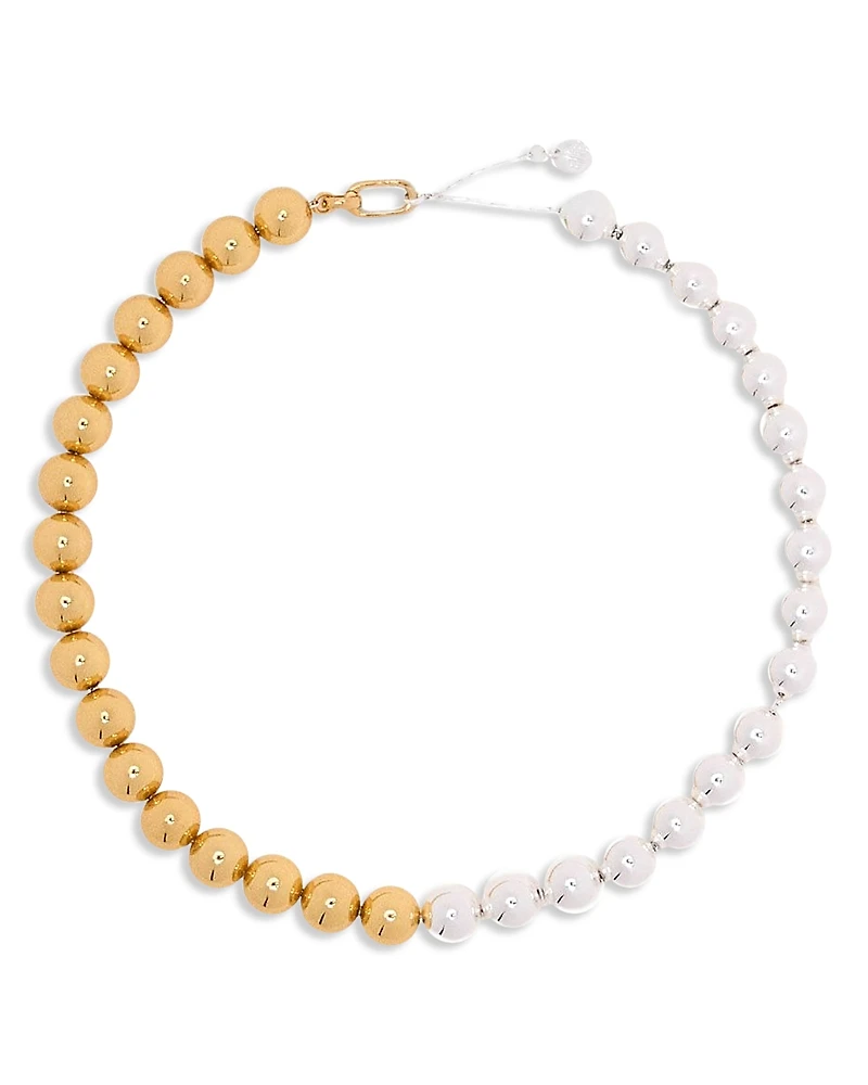 Maje Two-Tone Sphere Choker Necklace, 16.5