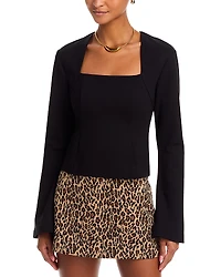 French Connection Cleo Ponte Long Sleeved Fitted Top