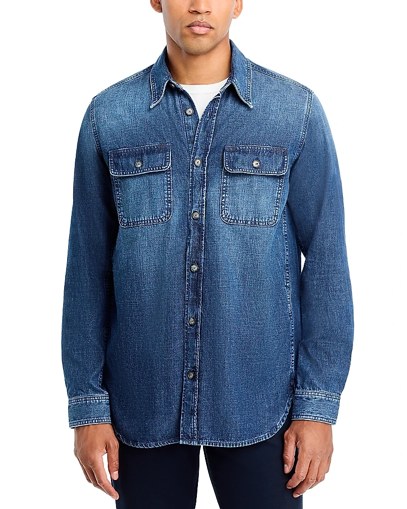 Boss x Beckham Denim Regular Fit Button Down Shirt