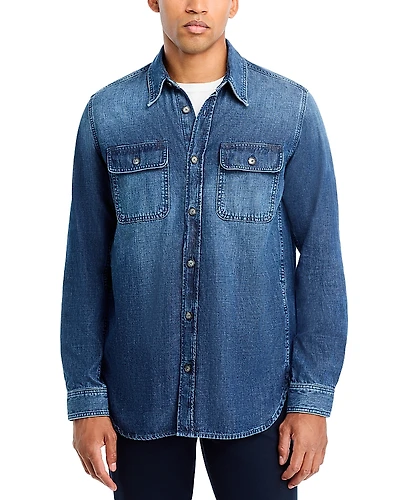 Boss x Beckham Denim Regular Fit Button Down Shirt