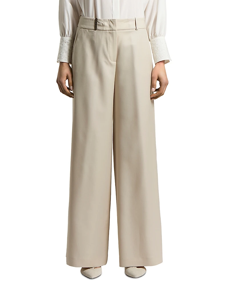 Peserico Wool Mid Rise Wide Leg Pants