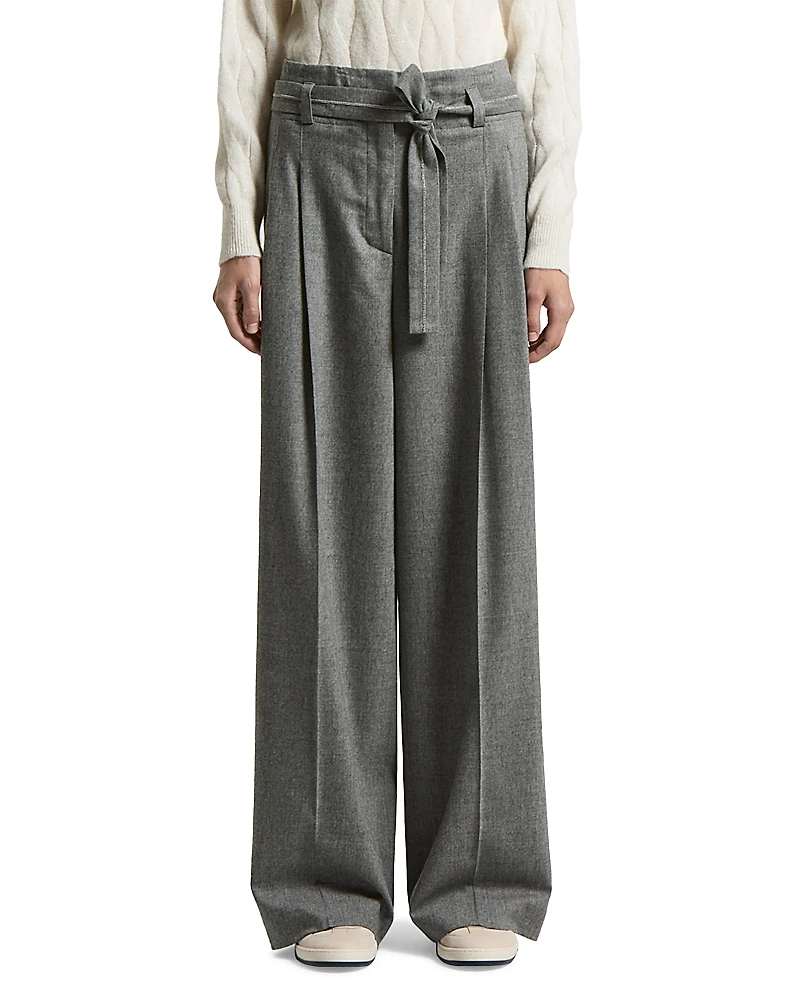 Peserico Belted Wide Leg Pants