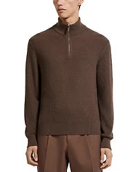 Zegna Oasi Cashmere Zip Mock Neck