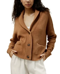 Lilysilk Wool-Cashmere Blend Shawl Collar Cardigan
