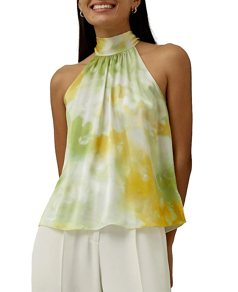 Lilysilk Print Silk Halter Neck Top