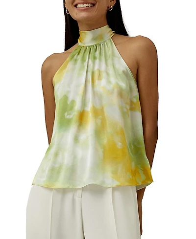 Lilysilk Print Silk Halter Neck Top