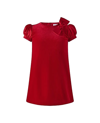 Rachel Riley Girls' Red Satin Bow Velvet Dress - Little Kid, Big Kid