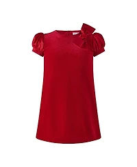 Rachel Riley Girls' Red Satin Bow Velvet Dress - Little Kid, Big Kid