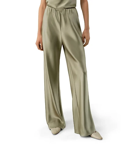 Lilysilk Straight-Leg Silk Satin Pants