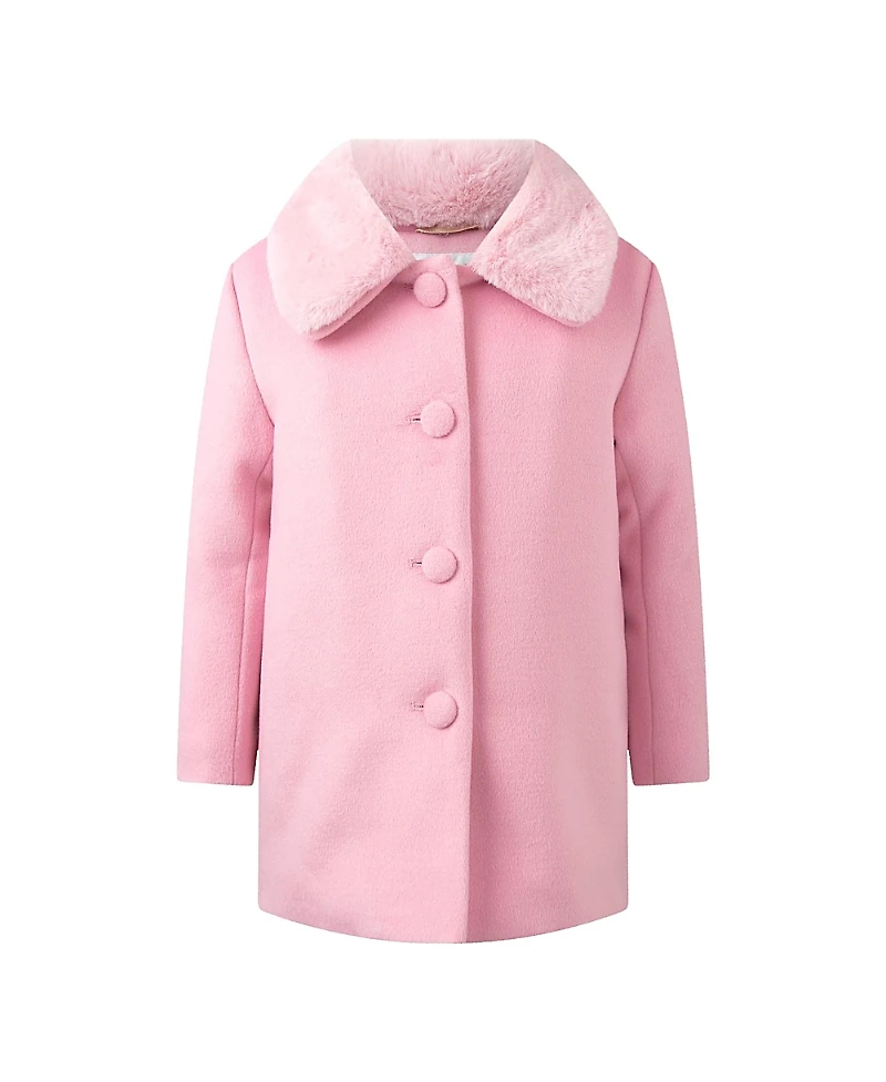 Rachel Riley Girls' Faux Fur Collar Coat - Little Kid, Big Kid