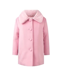 Rachel Riley Girls' Faux Fur Collar Coat - Little Kid, Big Kid