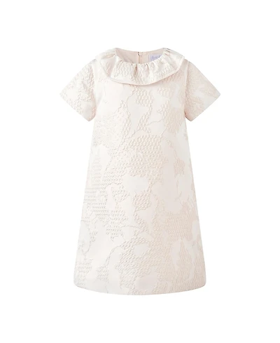 Rachel Riley Girls' Gold Damask Shift Dress - Little Kid, Big Kid