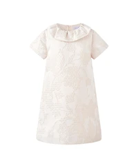 Rachel Riley Girls' Gold Damask Shift Dress - Little Kid, Big Kid