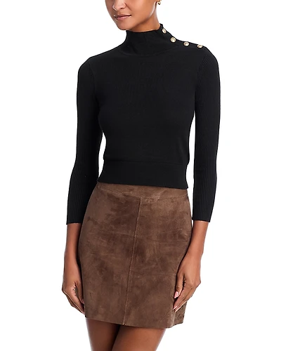 L'Agence Kamdyn Crop Mock Neck Sweater