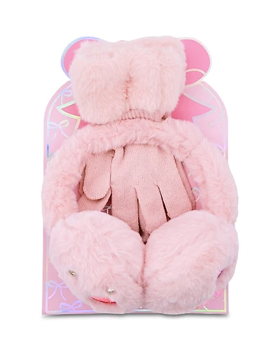 Omg Accessories Girls' Butterfly Faux Fur Earmuffs & Gloves Set - Big Kid