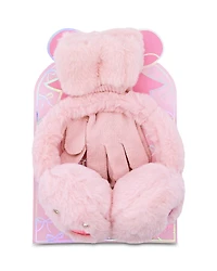 Omg Accessories Girls' Butterfly Faux Fur Earmuffs & Gloves Set - Big Kid