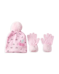 Omg Accessories Girls' Cherry Print Hat & Gloves Set - Big Kid
