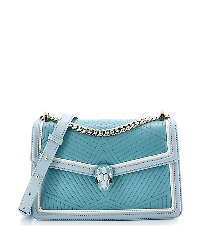 Pre-Owned Bvlgari Small Serpenti Forever Shoulder Bag Quilted Leather