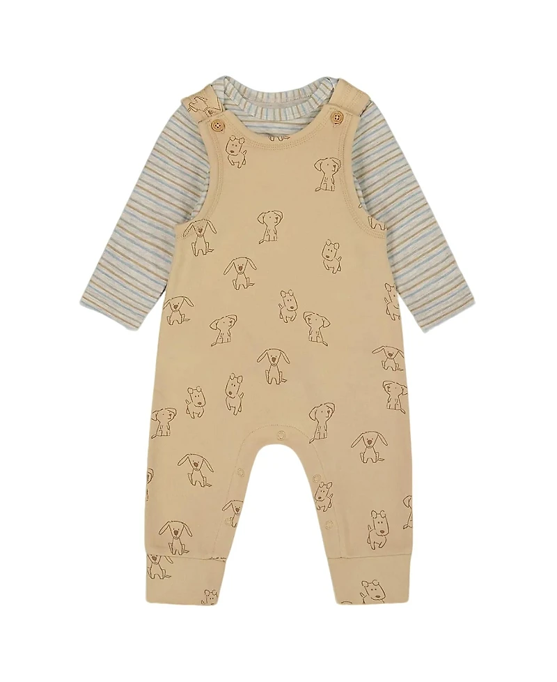 Deux par Boys' Organic Cotton Onesie with Overalls Set - Baby
