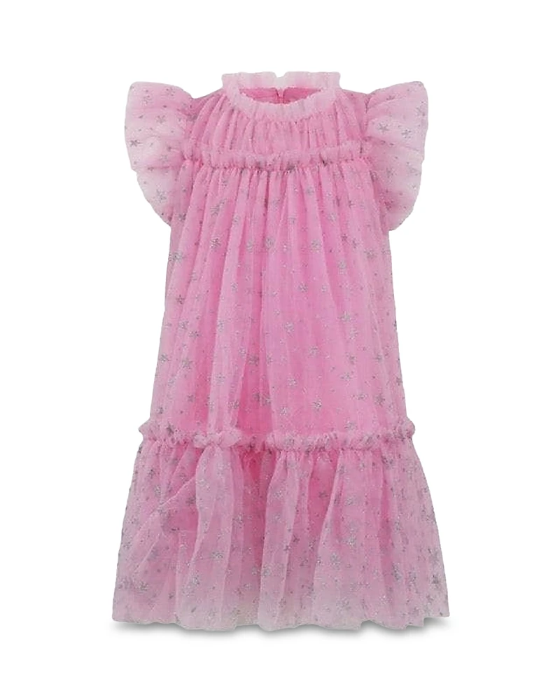 Lola + The Boys Girls' Shimmer Stars Tulle Dress - Little Kid, Big Kid