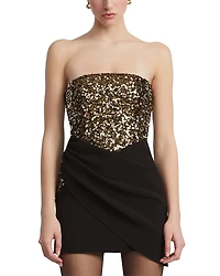 Bcbgmaxazria Strapless Sequined Mini Dress