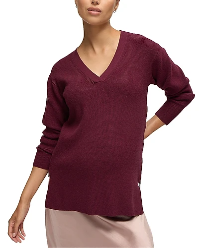Ingrid & Isabel V Neck Side Zip Maternity Sweater