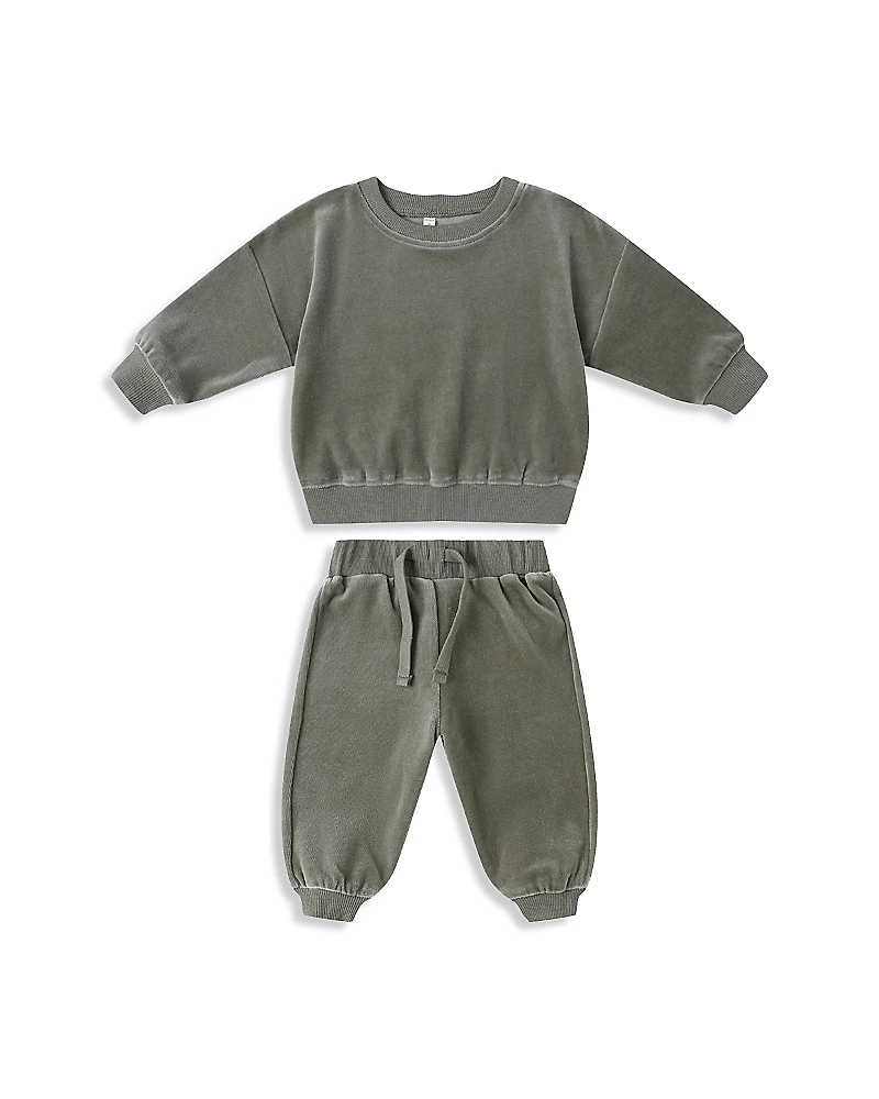 Quincy Mae Boys' Velour Relaxed Sweatshirt & Joggers Set - Baby