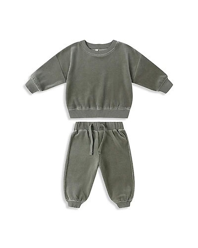 Quincy Mae Boys' Velour Relaxed Sweatshirt & Joggers Set - Baby