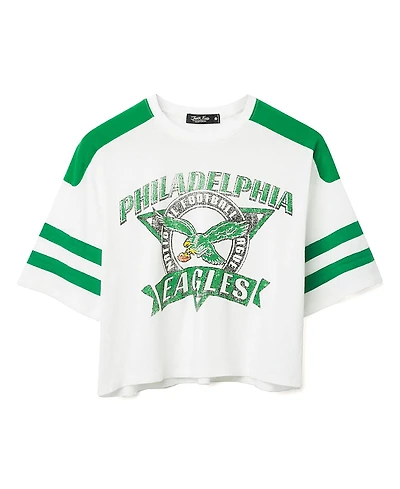 Junk Food Clothing Women's Nfl Philadelphia Eagles Striped Crop Tee