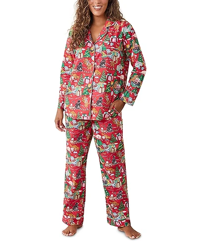 Print Fresh Meowy Christmas Long Pajama Set