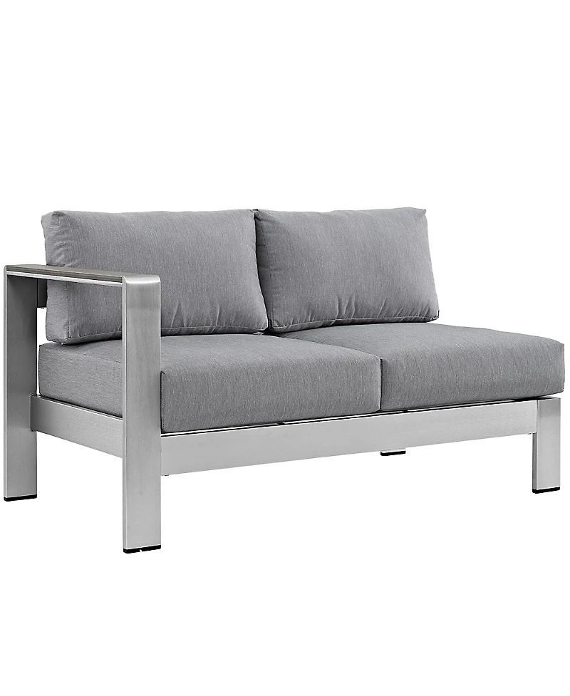 Modway Shore Left-Arm Corner Sectional Outdoor Patio Aluminum Loveseat