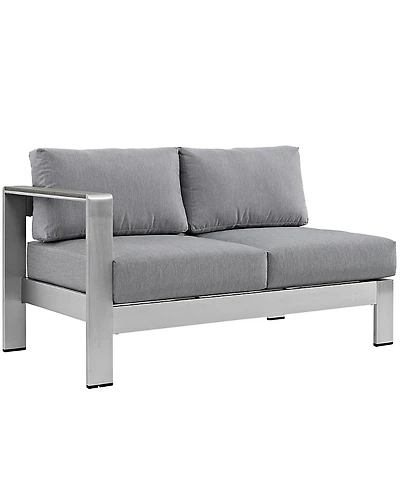 Modway Shore Left-Arm Corner Sectional Outdoor Patio Aluminum Loveseat