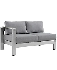 Modway Shore Left-Arm Corner Sectional Outdoor Patio Aluminum Loveseat