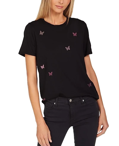 Lauren Moshi Croft Crystal Butterflies Tee